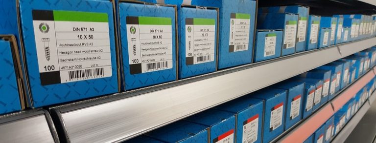 Over ons Blauwe stellingopstelling voor opslag van ijzerwaren en draadstangen
